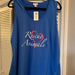 Blue Rescue Animals Tank Top
